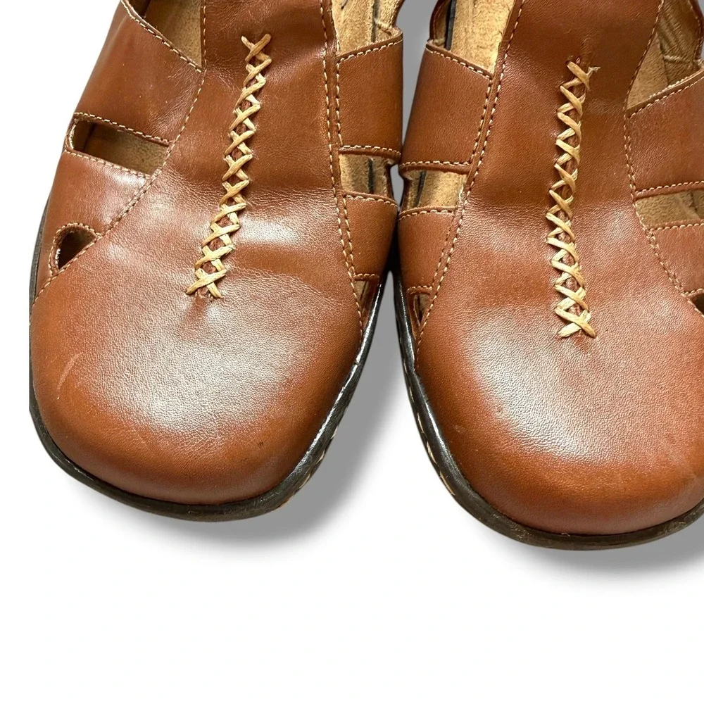 Naturalizer Fisherman Shoes Womens 7.5 Brown Leather Comfort Flats Mary Jane